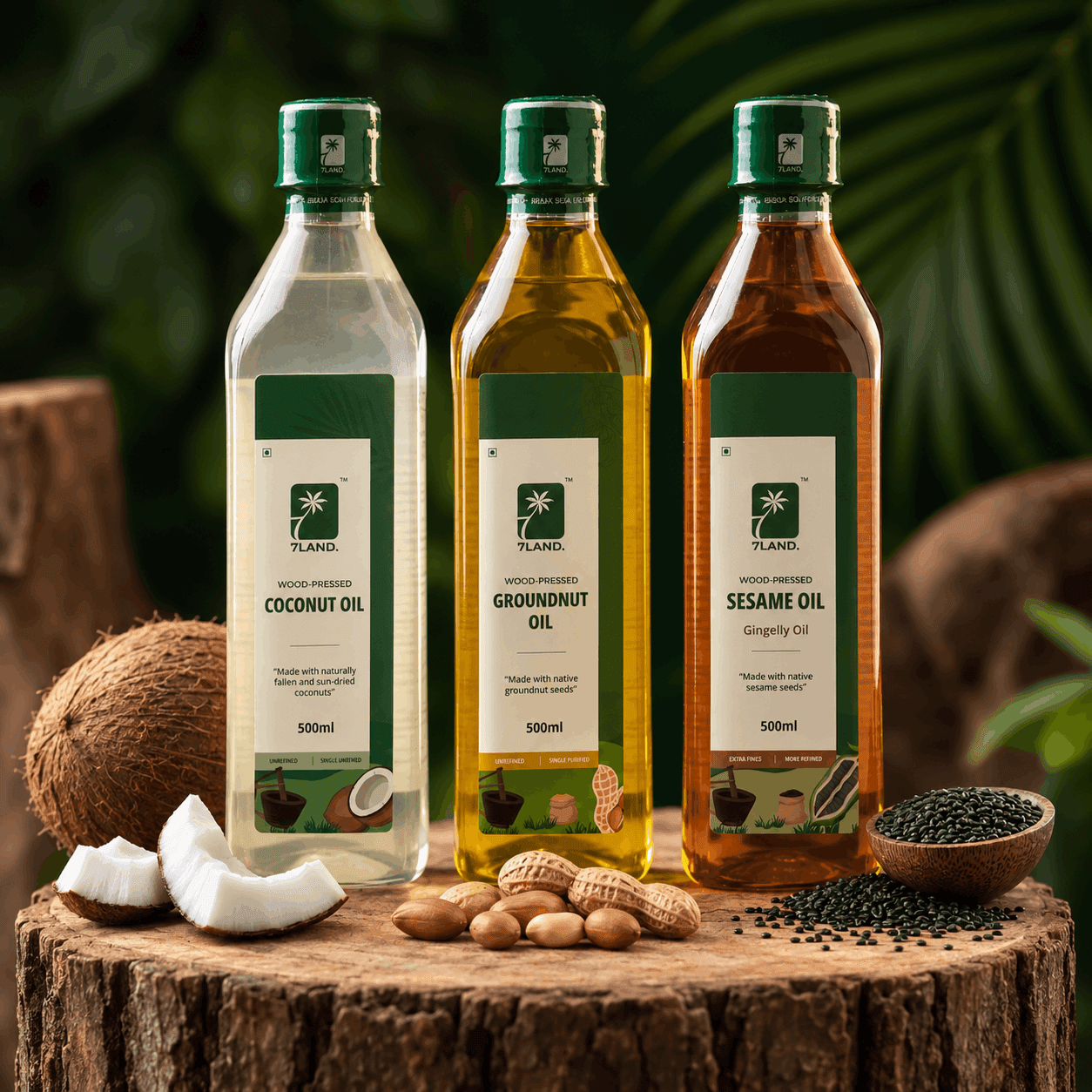7LAND Oil Trio 500ml Combo