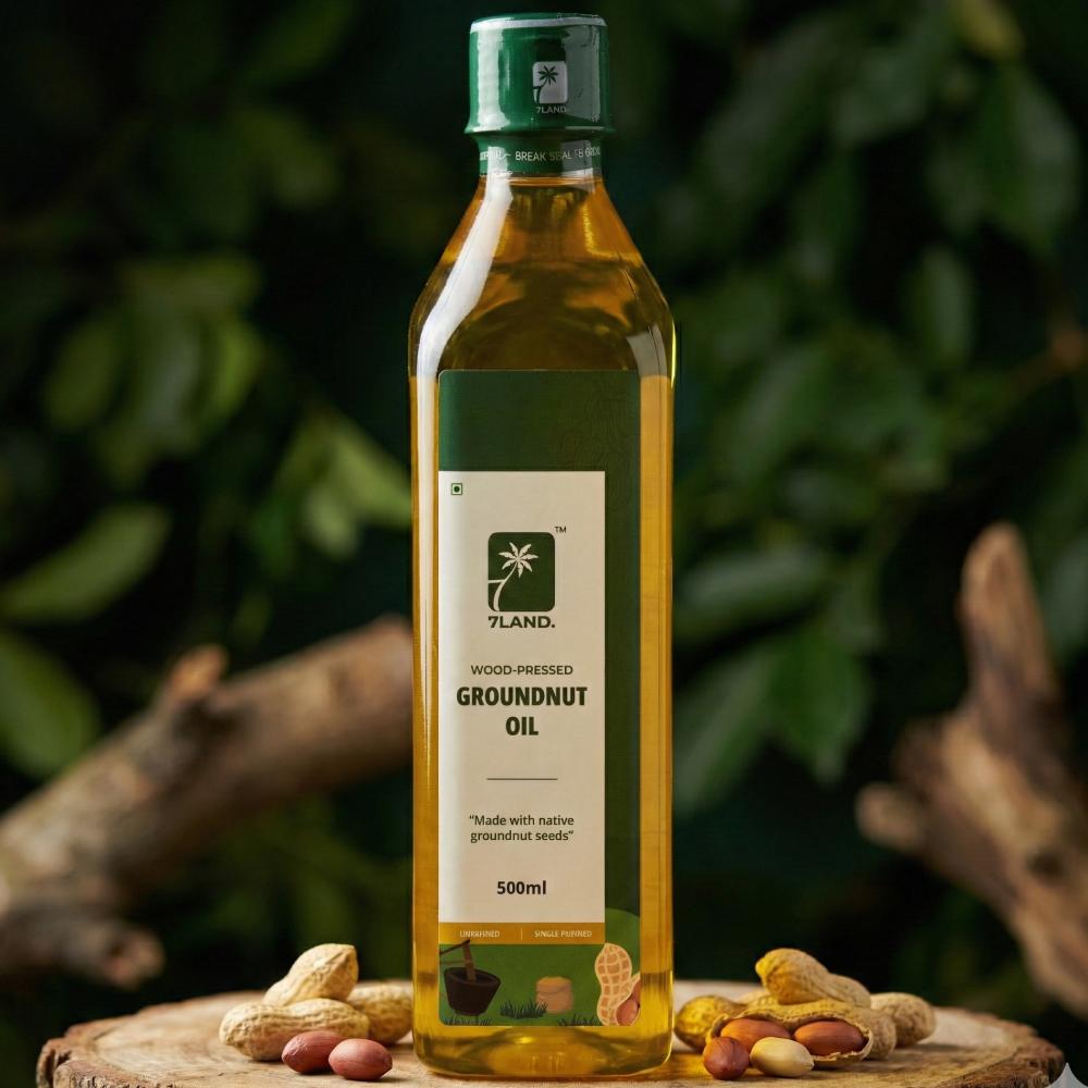 Wood-Pressed Groundnut Oil – 500mL