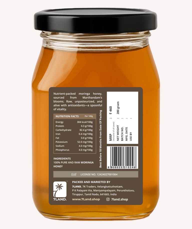 Moringa Honey – Raw Forest Honey – 7LAND