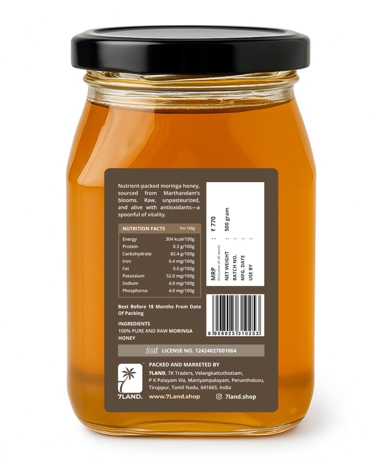 Moringa Honey – Raw Forest Honey – 7LAND