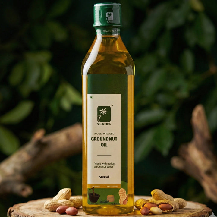 Wood-Pressed Groundnut Oil 500 ml – 7LAND