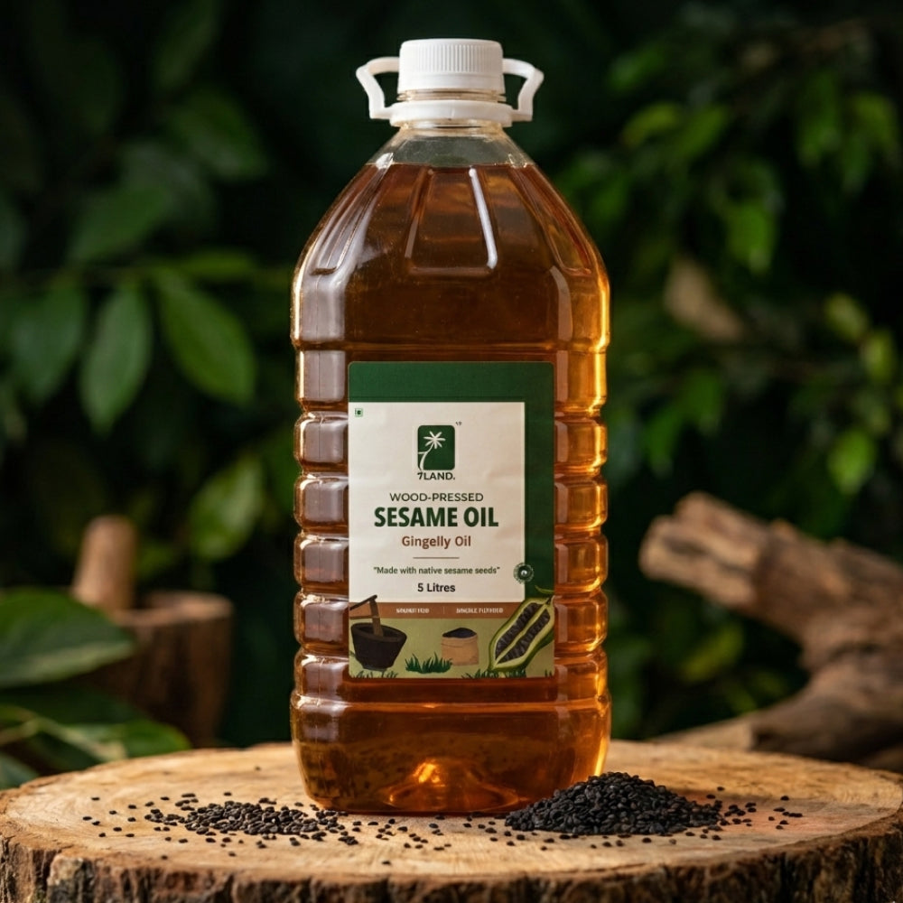 Wood-Pressed Sesame (Gingelly) Oil 5 L – 7LAND