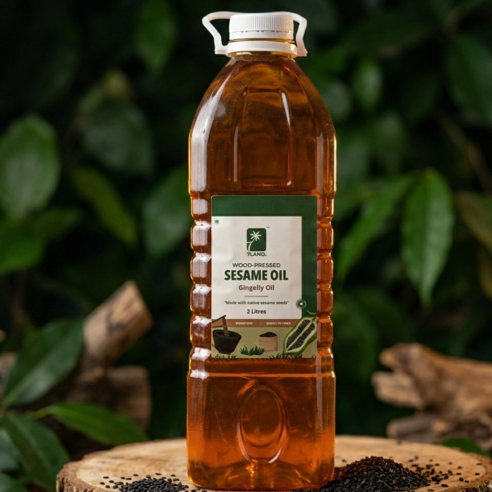 Wood-Pressed Sesame (Gingelly) Oil 2 L – 7LAND